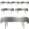 Decorrack 6 Pack Rectangular Tablecloths -Bpa- Free Plastic, 54 X 108 Inch, Dining Table Cover Cloth, Silver (6 Pack)