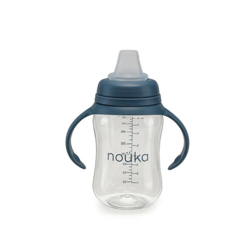 Nouka Soft Spout Tritan Sippy Cup | Leak Proof And Easy Grip | Removable Handles | Bloom