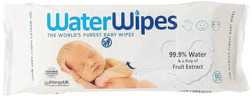 Water Wipes Plastic Baby Wipes, 60 Sheets, One Size (White)