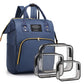 Diaper Bag With Organizing Pouches, Nappy Bags Handbag Multifunction Diaper Bag For Baby Care Travel Backpack Large Capacity Blu