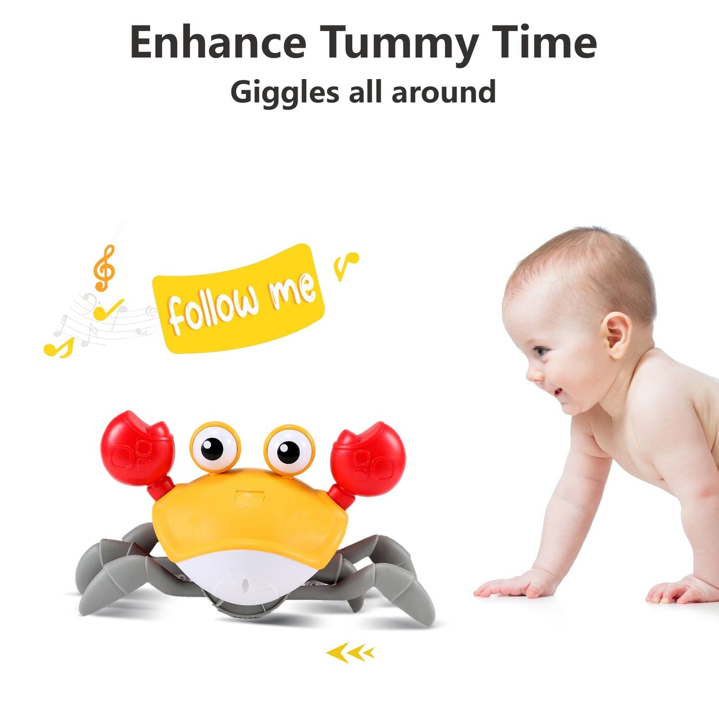 Crawling Crab Baby Toy Gifts: Tummy Time Toys Walking Dancing Cute Essentials Electric Induction Sensory Stuff Moving Babies Cra