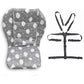 Twoworld Baby High Chair Seat Cushion Liner Mat Pad Cover Resistant And High Chair Straps (5 Point Harness) 1 Suit (Gray Clouds)