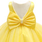 Toddler Girl Birthday Yellow Dress, Party Wedding Flower Christmas Earster Sleeveless Floor Length Tutu Tulle Dance Gown 3-4 Yea