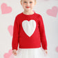 Valentines Day Toddler Warm Pullover Knitted Heart Sweater Top Crewneck Lovely Sweater Red 2 Years