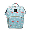 House of Quirk Baby Diaper Bag Maternity Backpack (Light Blue Flamingo)