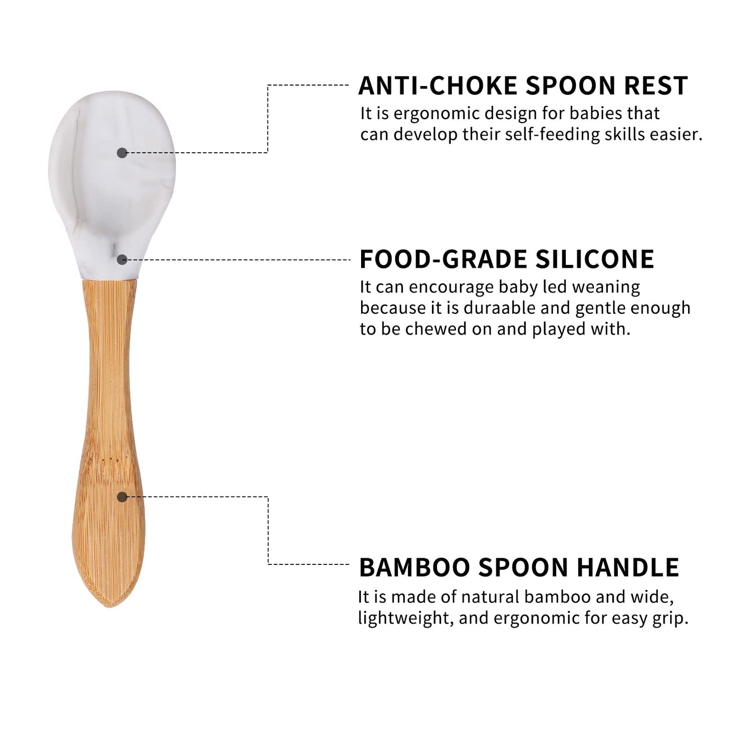 Baby Bamboo Bowls With Suction And Matching Spoon Set, 3 Piece Feeding Supplies Set For Infant, Toddlers, Detachable Silicone Su