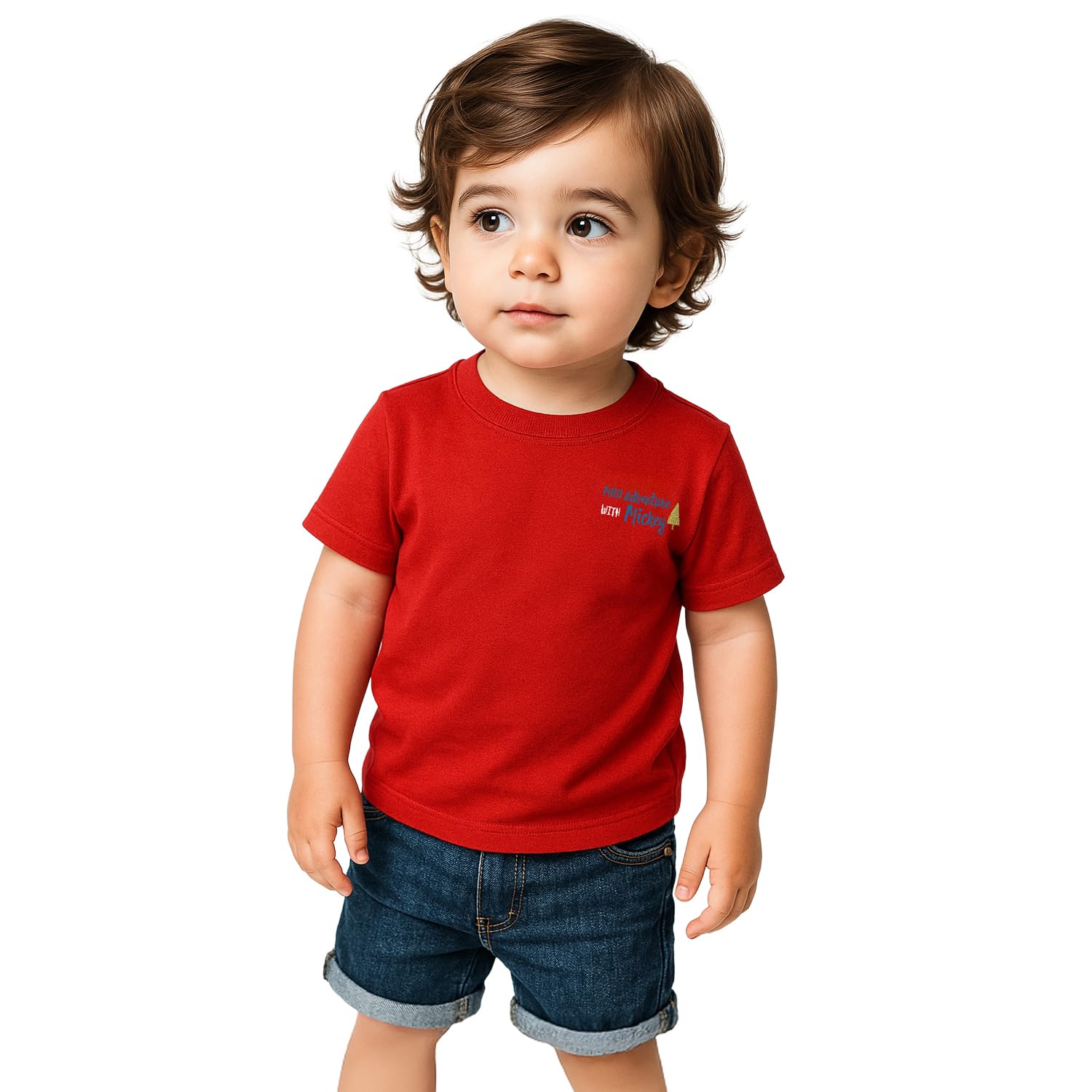 Nautinati Disney Baby Boys Pure Cotton Printed T-Shirt | Age 3 Months - 3 Years Red