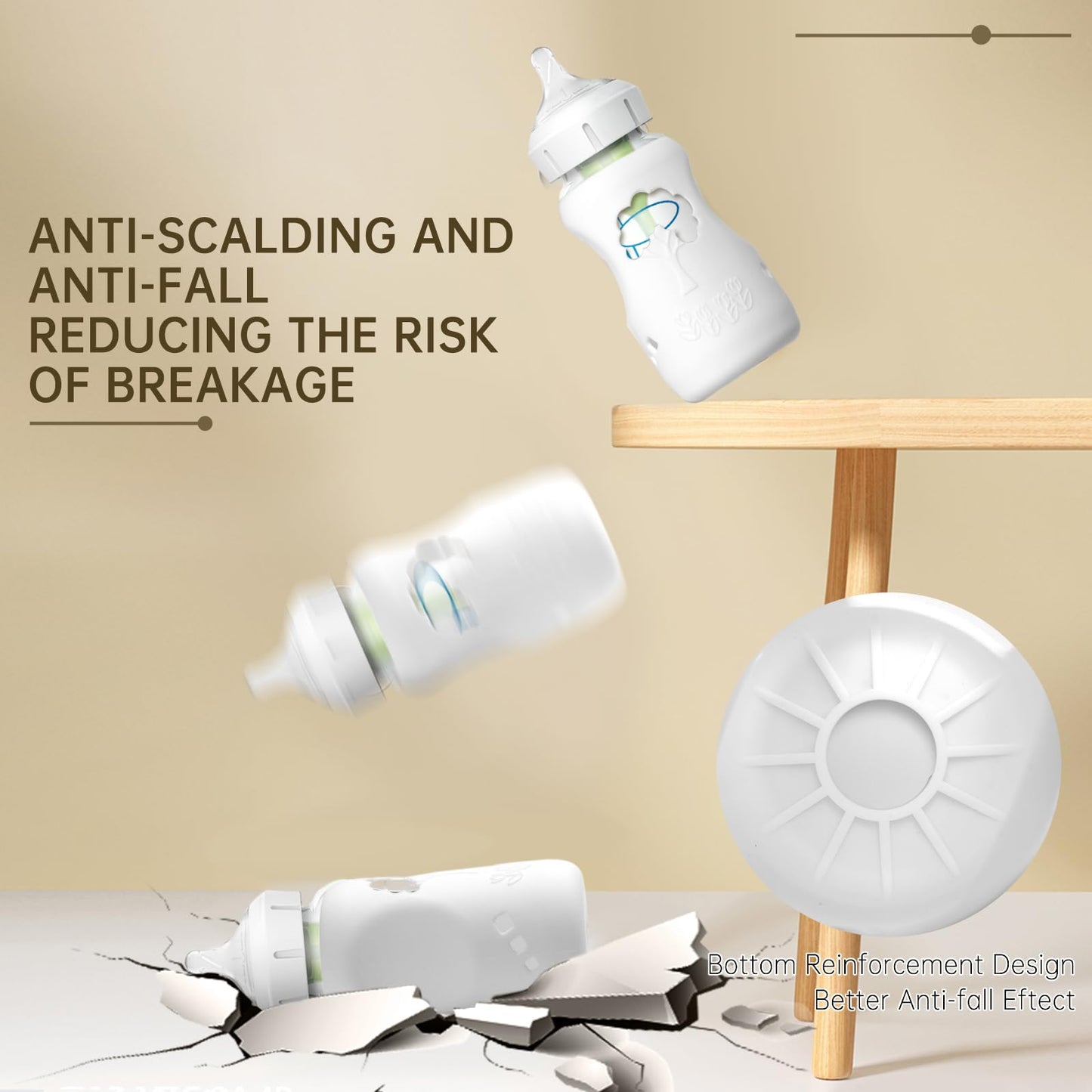 3 Pack White Silicone Sleeves For Dr. Brown'S Glass Baby Bottles 5Oz, Anti-Slip & Anti-Breakage Design, Compatible With Dr. Brow