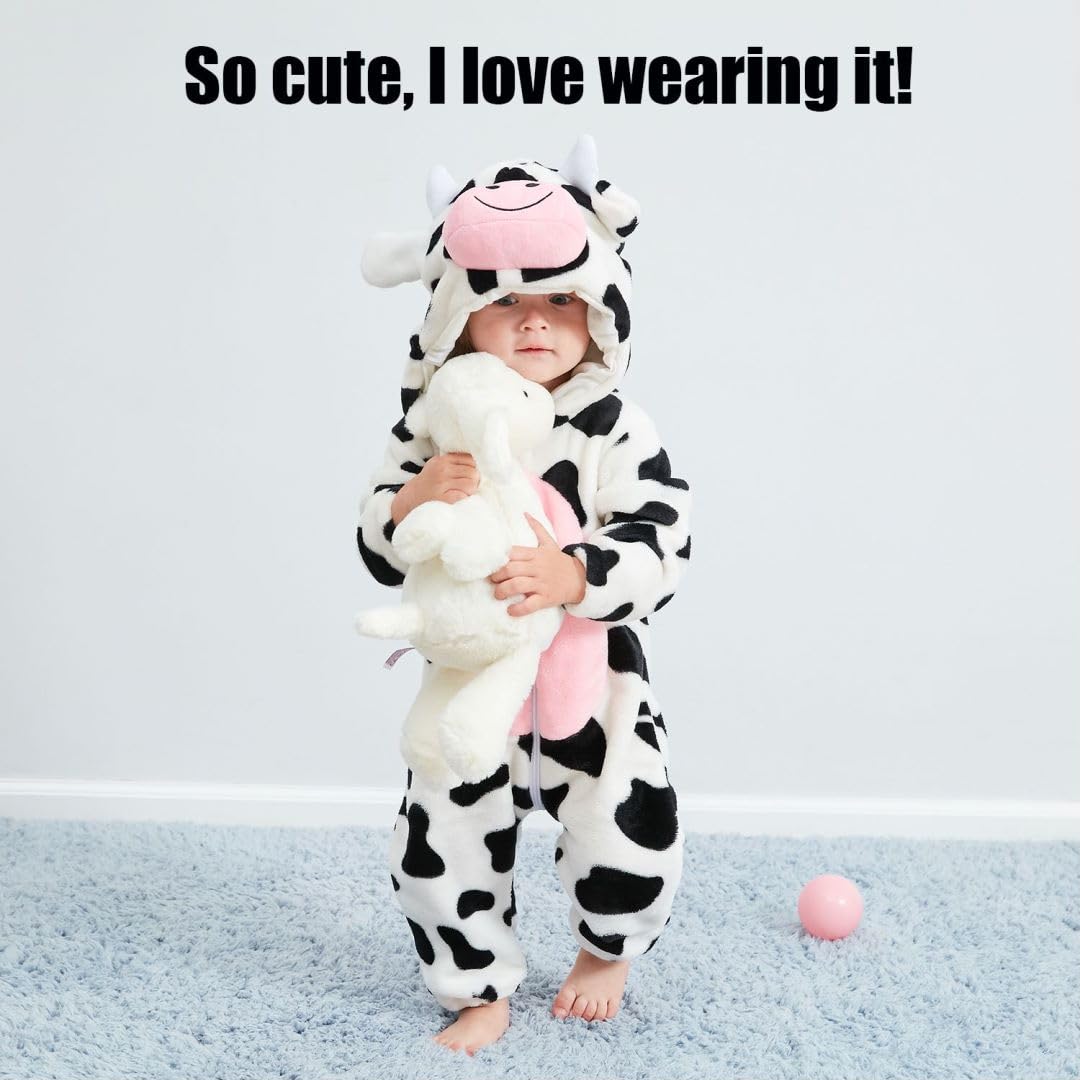 Abtshu Baby Cow Costume Toddler Halloween Dress Up Outfit 6-12 Months