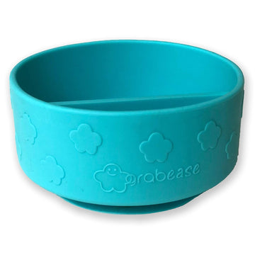 Grabease Baby Bowls Silicone Bowls For Toddler Baby Feeding Divided Bowl, Dishwasher And Sterilizer Safe, Teal