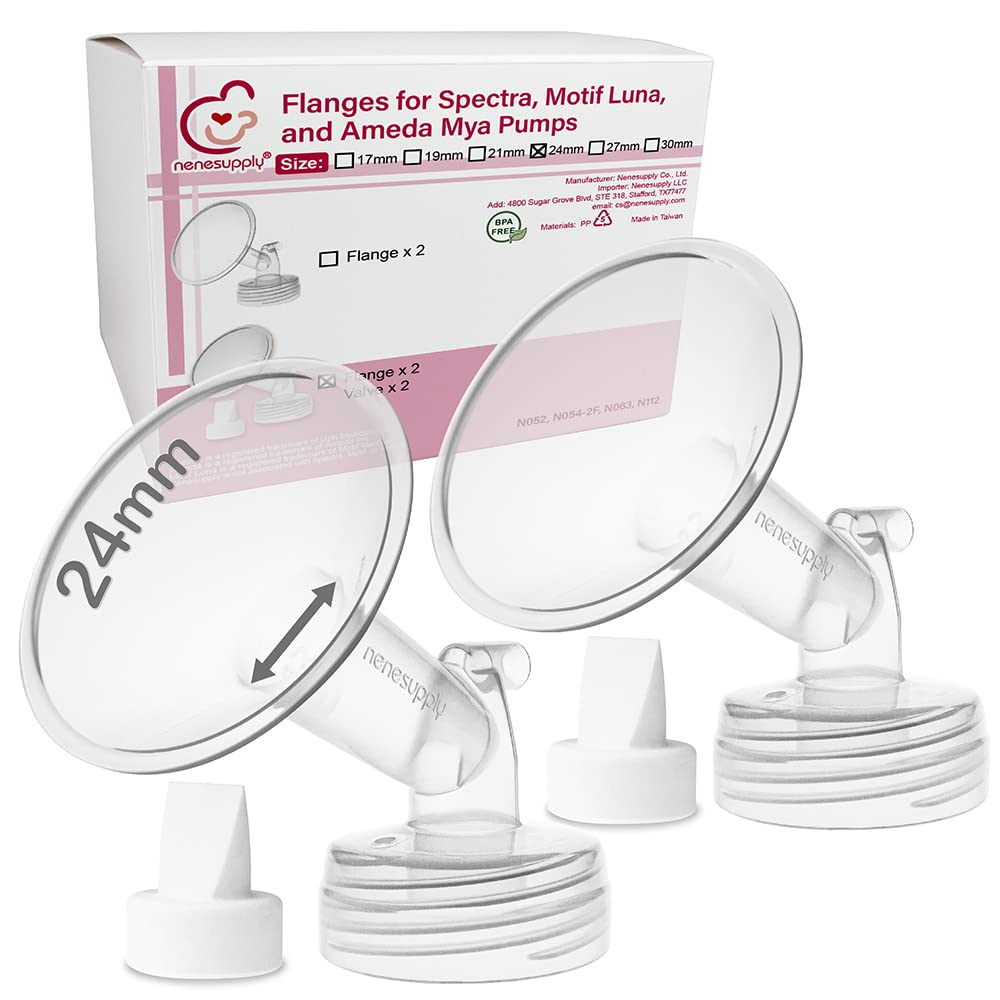 Nenesupply 24Mm Flange And Duckbil Valves Compatible With Spectra S1 Spectra S2 Breastpump Replacement To Spectra Pump Parts And
