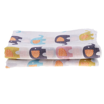 BNF Baby Cotton Gauze Wrap Towel Infant Swaddle Blankets Color Elephant | Baby | Nursery Bedding | 1xPiece Baby Cotton Gauze Bla