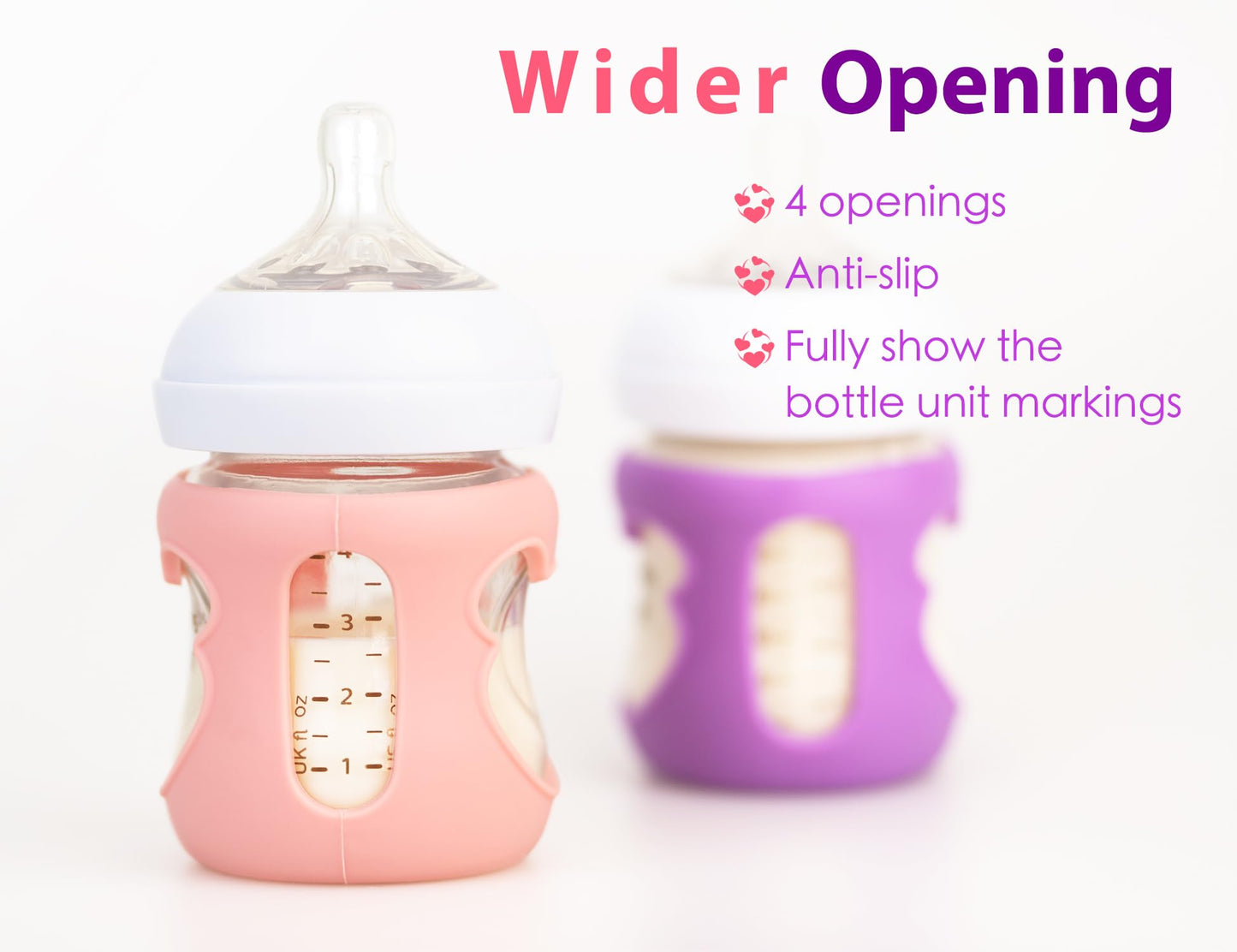100% Silicone Baby Bottle Sleeves For Philips Avent Natural Glass Baby Bottles, Premium Food Grade Silicone Bottle Cover, Cute B