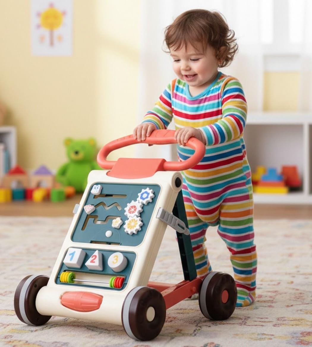 GoyalS Baby Activity Walker  Toddler Learning Toys Push Walker For 6 Months 15 Months (IvoryWhite)