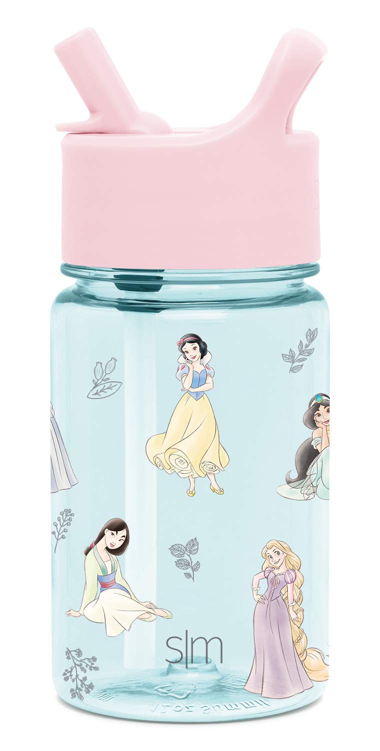 Simple Modern Disney Princess Kids Water Bottle Plastic BPA-Free Tritan Cup with Leak Proof Straw Lid | Reusable and Durable for