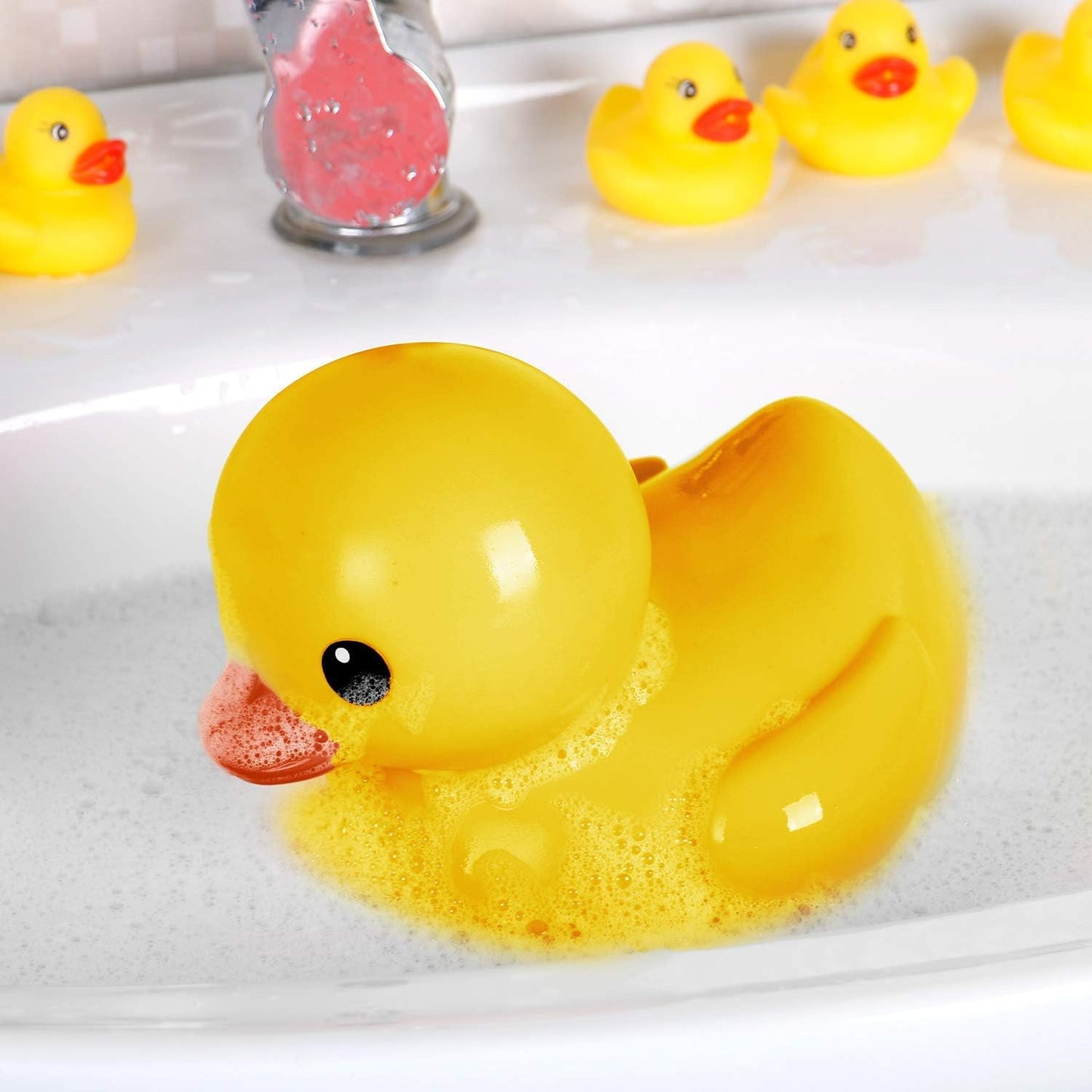 XL Jumbo Large Rubber Duck Bath Toy - No Hole Giant Duck, Waterproof Big Duckie Baby Shower Water Toy Without Hole for Kids Home