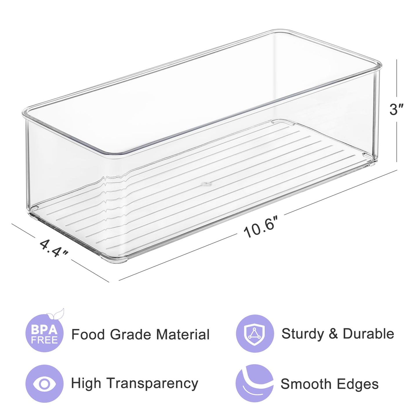 Hudgan 4 Pcs Breastmilk Storage Container Set, Space-Efficient For Breast Milk Storage In Fridge Freezer, Fits The Lansinoh And