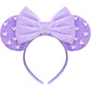 Trnerm Purple Fuzzy Mouse Ears Headband for Women, Cute Beads Headband with Bows,Halloween Costume Accessory