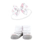 Hudson Baby Baby Girls' Headband And Socks Giftset, Basic Pink Floral, One Size
