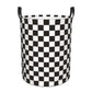 Pevtufa Black And White Checkerboard Foldable Laundry Basket Organizer,Fabric Clothes Toy Storage Basket Nursery Hamper Storage 