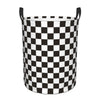 Pevtufa Black And White Checkerboard Foldable Laundry Basket Organizer,Fabric Clothes Toy Storage Basket Nursery Hamper Storage 