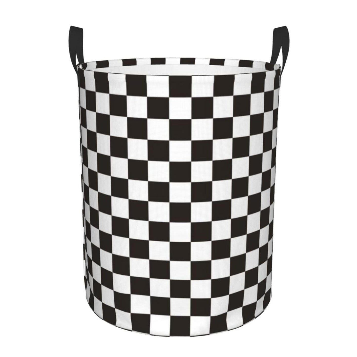 Pevtufa Black And White Checkerboard Foldable Laundry Basket Organizer,Fabric Clothes Toy Storage Basket Nursery Hamper Storage 