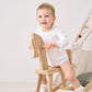 Pureborn Baby Girls Organic Cotton Bodysuit Infant Girl Ruffled Collar Long Sleeve White Spring Fall 12-18 Months