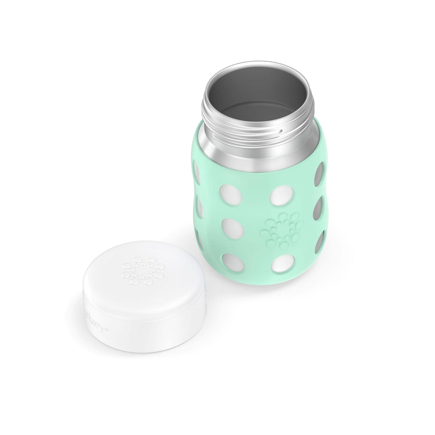 Lifefactory 8-Ounce Stainless-Steel Vacuum-Insulated Wide-Neck Baby Bottle With Flat Cap, Mint (Ls2231Wmi4)