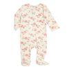 Aden + Anais Snuggle Knit Baby Girl Long Sleeve Zipper, One-Piece Footed Sleeper, Rosettes, 6-9M