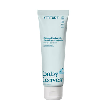 ATTITUDE 2-in-1 Shampoo and Body Wash for Baby, EWG Verified, Dermatologically Tested, Vegan, Good Night, 8 Fl Oz