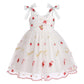 Idopip Baby Girls Sequin Strawberry Tutu Dress Summer Sleeveless Backless Princess Birthday Party Dresses Toddler Girl First Com