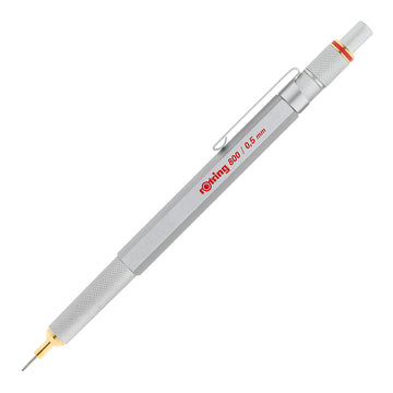 Rotring 1904449 800 Retractable Mechanical Pencil, 05 Mm, Silver Barrel