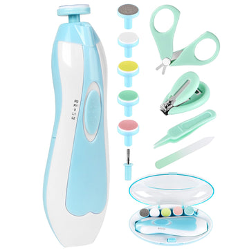 Baby Nail Trimmer Electric-12 In 1 Baby Nail Clippers Safe Baby Nail File Kit With A Nail Clipper, Scissor, Tweezers, And Nail F