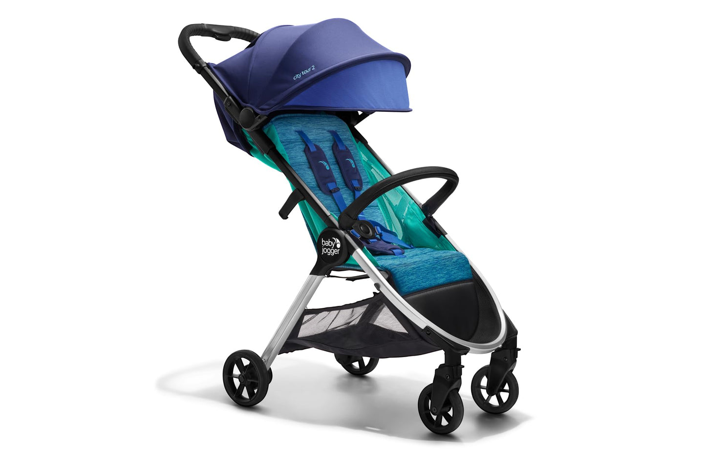 Baby Jogger City Tour 2 Ultra-Compact, Carry-On Approved Travel Stroller In Costal With Belly-Bar, Lightweight, Easy Fold, Ideal