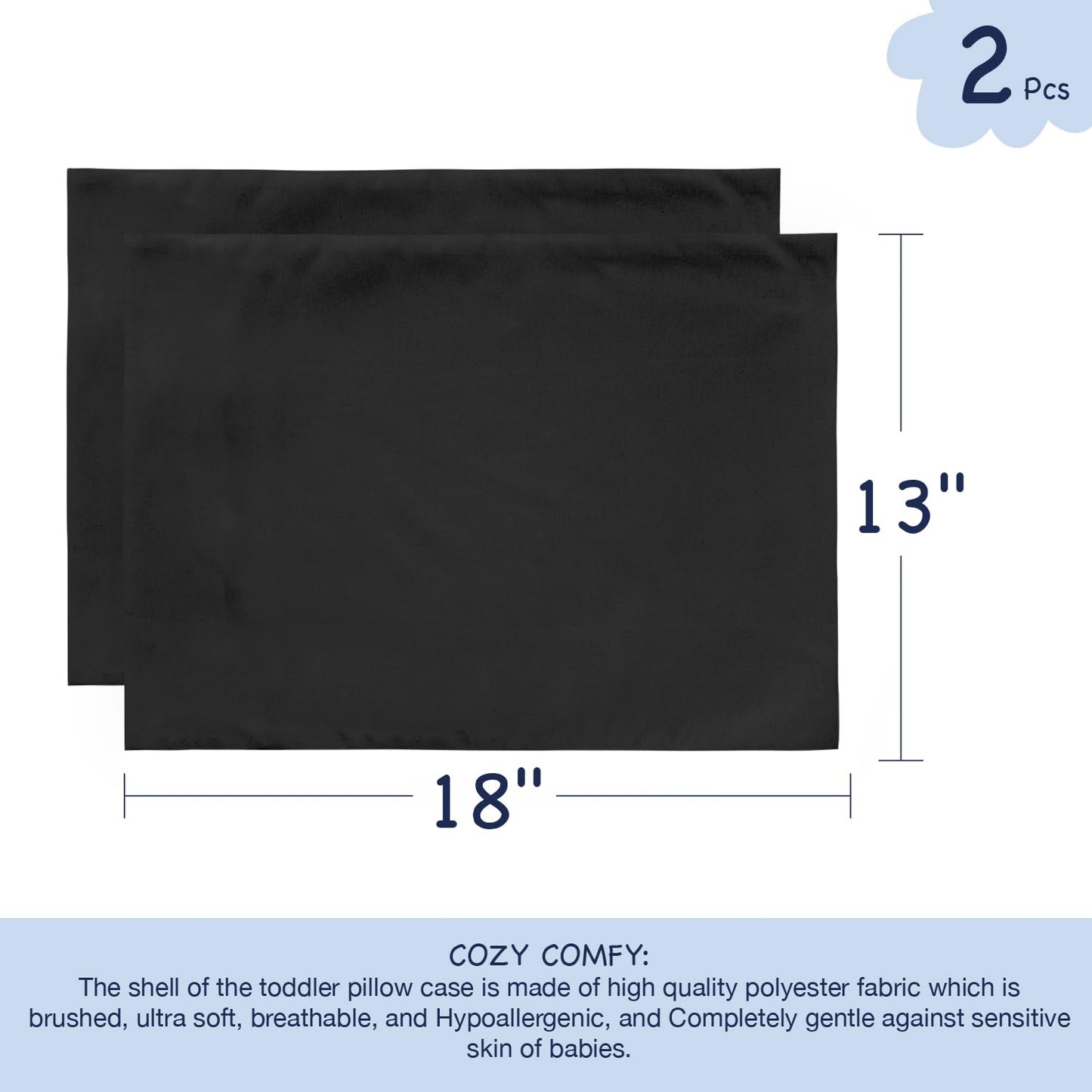 Exq Home Toddler Pillowcases Zippered 13X18 Travel Pillow Case Set Of 2, Small Pillow Case For Baby Pillow Sized 12X16, 13X18, K