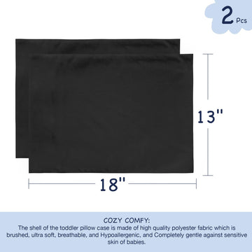 Exq Home Toddler Pillowcases Zippered 13X18 Travel Pillow Case Set Of 2, Small Pillow Case For Baby Pillow Sized 12X16, 13X18, K