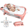 Reeple Collapsible Baby Bathtub, Baby Bath Tub For Newborn To Toddler With Floating Cushion For Bath Support, Portable Baby Tub