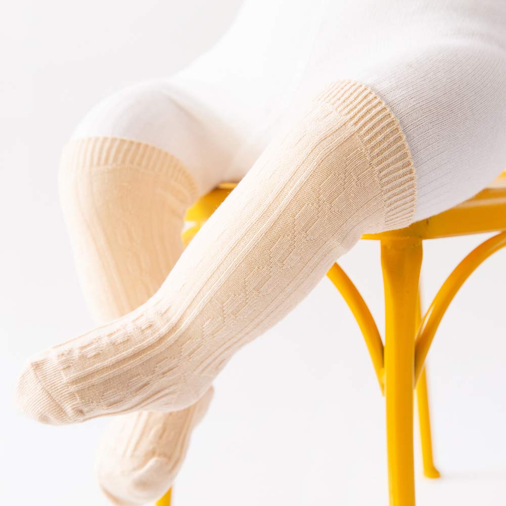 Zumou Toddler Knee High Socks 8 Pairs Baby Little Girls Cable Knit Cotton Stockings 0-5T (0-12 Months, Assorted 8-Pack)