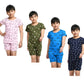 IndiWeaves Girls Cotton Printed Night Suits Tshirts and Shorts Set Summer (Pack of 4) Pink::Dark Green&::Blue::Navy Blue
