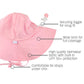 Rufflebutts Baby/Toddler Girls Pink Adjustable Sun Hat W/Upf 50+ Protection - 6-12M