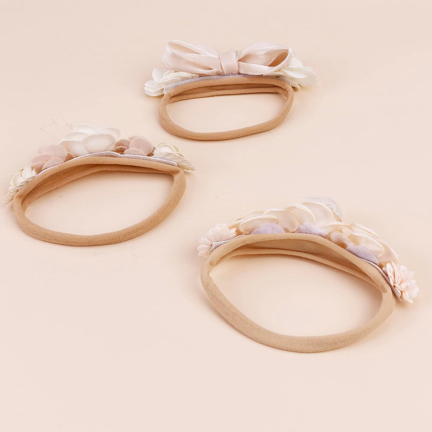 Bfnaagirl Baby Girl Headbands Nylon Flower Elastic Hairbands 3Pcs Hair Accessories Gift For Newborn Infant Toddlers (Tu-Hdj-3Pcs