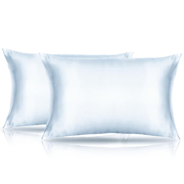Toddler Pillow Cover Satin 2 Pack Travel Pillow Case Cover Breathable Silky Soft Small Pillow Cases Baby Blue 14X20 Pillowcase E