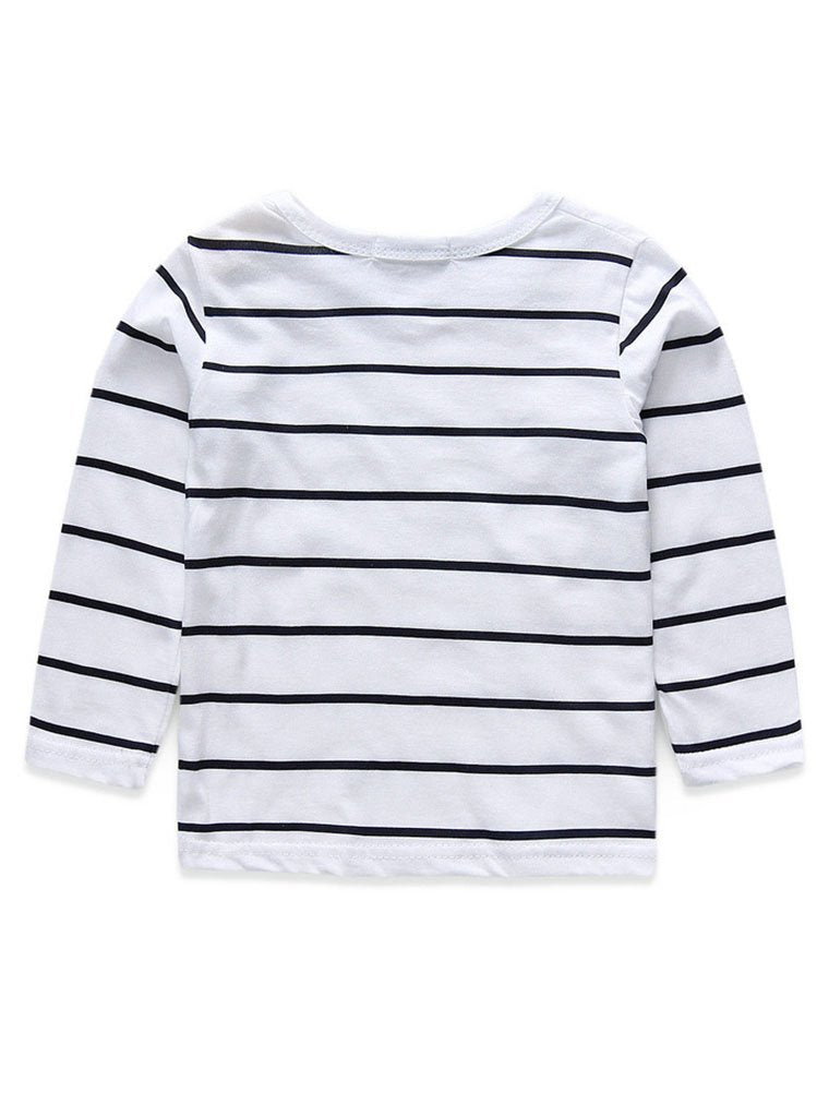 Abolai Cute Baby Boys Clothes Toddler Jumpsuit Rompers Jean Overalls Set With Stripe T-Shirt Black 80