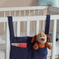 Aaricon Baby Bedside Hanging Storage Bag,2 Pockets Organizer for Baby Cribs and Toys (Blue)
