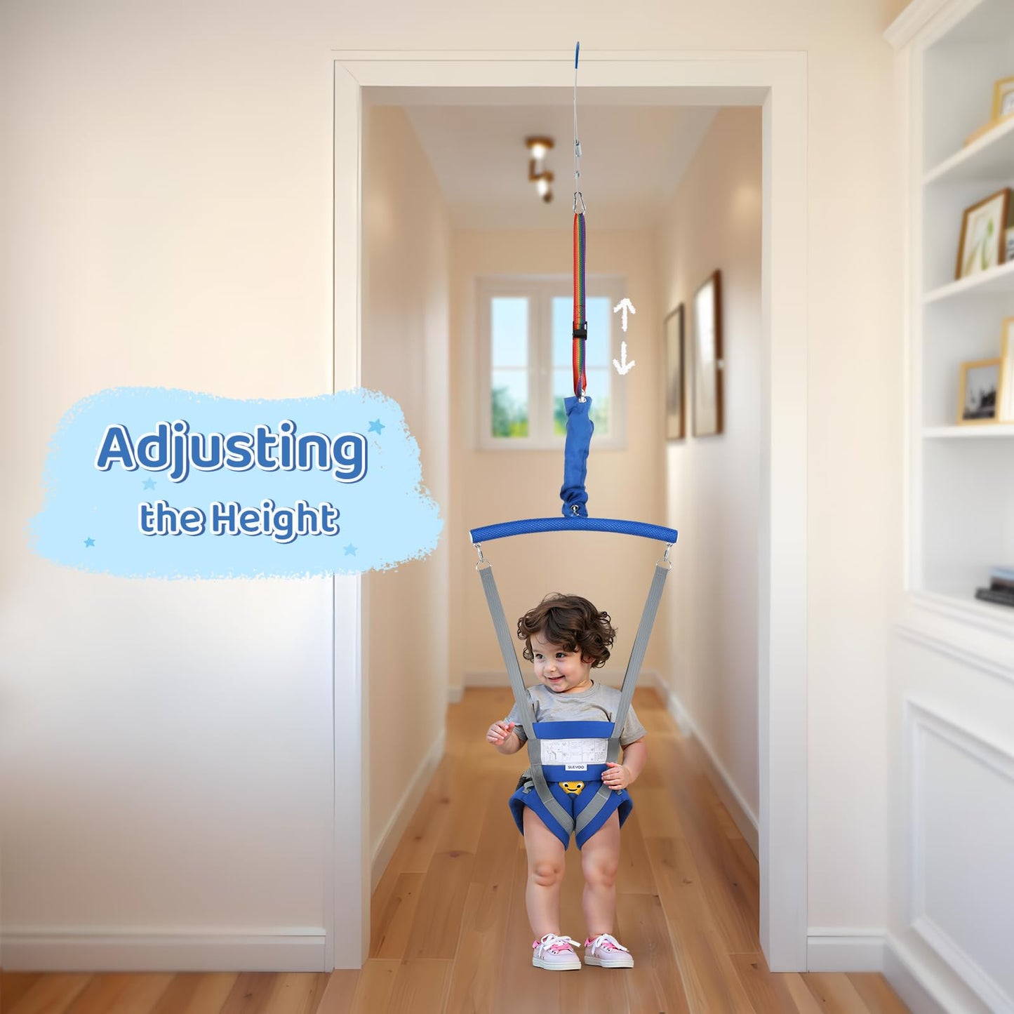 Slevoo Baby Jumper, Baby Door Jumper Quick Set Up And Easy-To-Use, Fun Bouncer For Active Play Over 1 Year Old, Blue