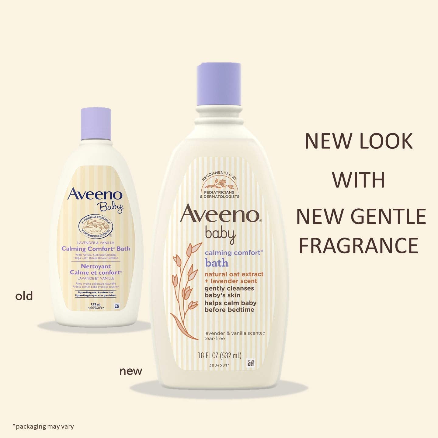 Aveeno Baby Calming Comfort Bath & Wash With Relaxing Lavender & Vanilla Scents & Natural Oat Extract, Hypoallergenic & Tear-Fre