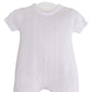 One Small Child Braeden Boys White Knit Short Sleeve Christening Baptism Blessing Outfit - 9M