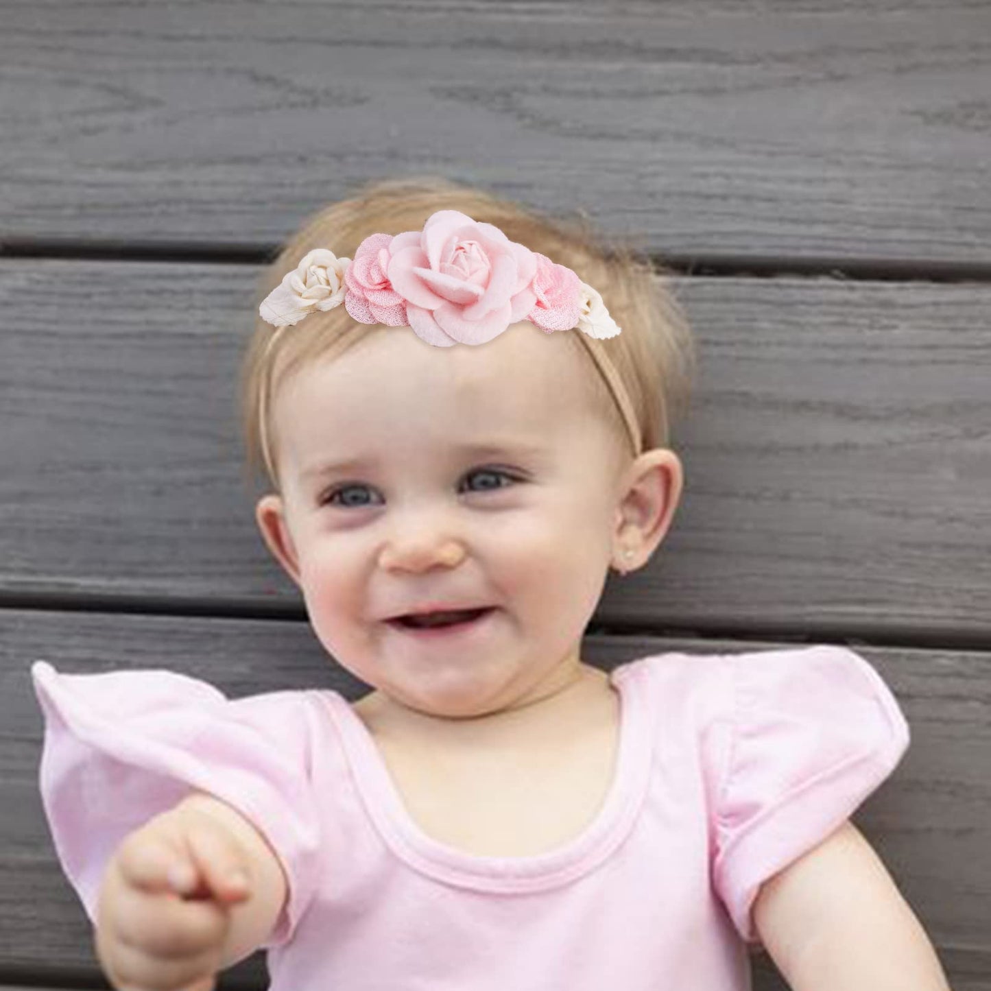 Cherrboll 3Pcs Baby Girl Headbands Flowers, Super Soft & Stretchy Nylon Floral Hairbands For Newborn Toddler