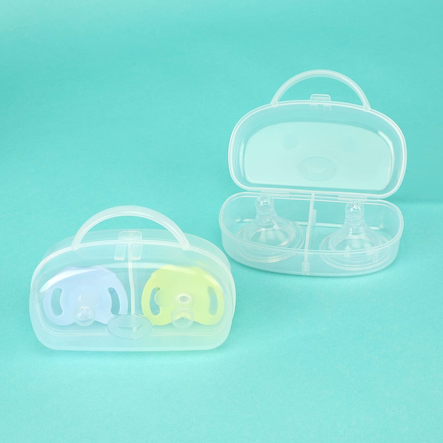 Accmor Pacifier Case, Pacifier Container Can Storage 2 Pacifiers, Baby Pacifier Holder Case For Travel, Bpa Free,Transparent