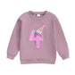 Lamuusaa Toddler Baby Girl Birthday Outfit Number 1/2/3/4/5/6 Embroidery Sweatshirt Oversized Pullover Shirts (Purple 4, 4-5T)